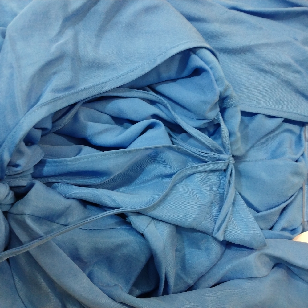 ZARA light blue flowy tied dress TRF Size XXXL - Picture 7 of 12